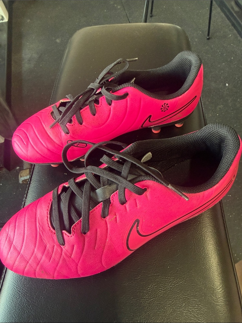 Nike Hot Pink Soccer Cleats with Black Trim